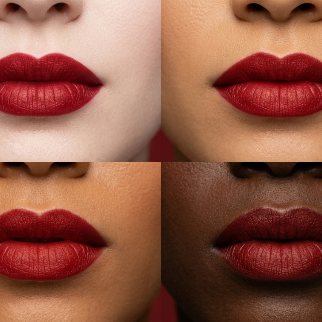 Sheikha’s Whisper – Dark Pink to Red Satin Matte Lipstick